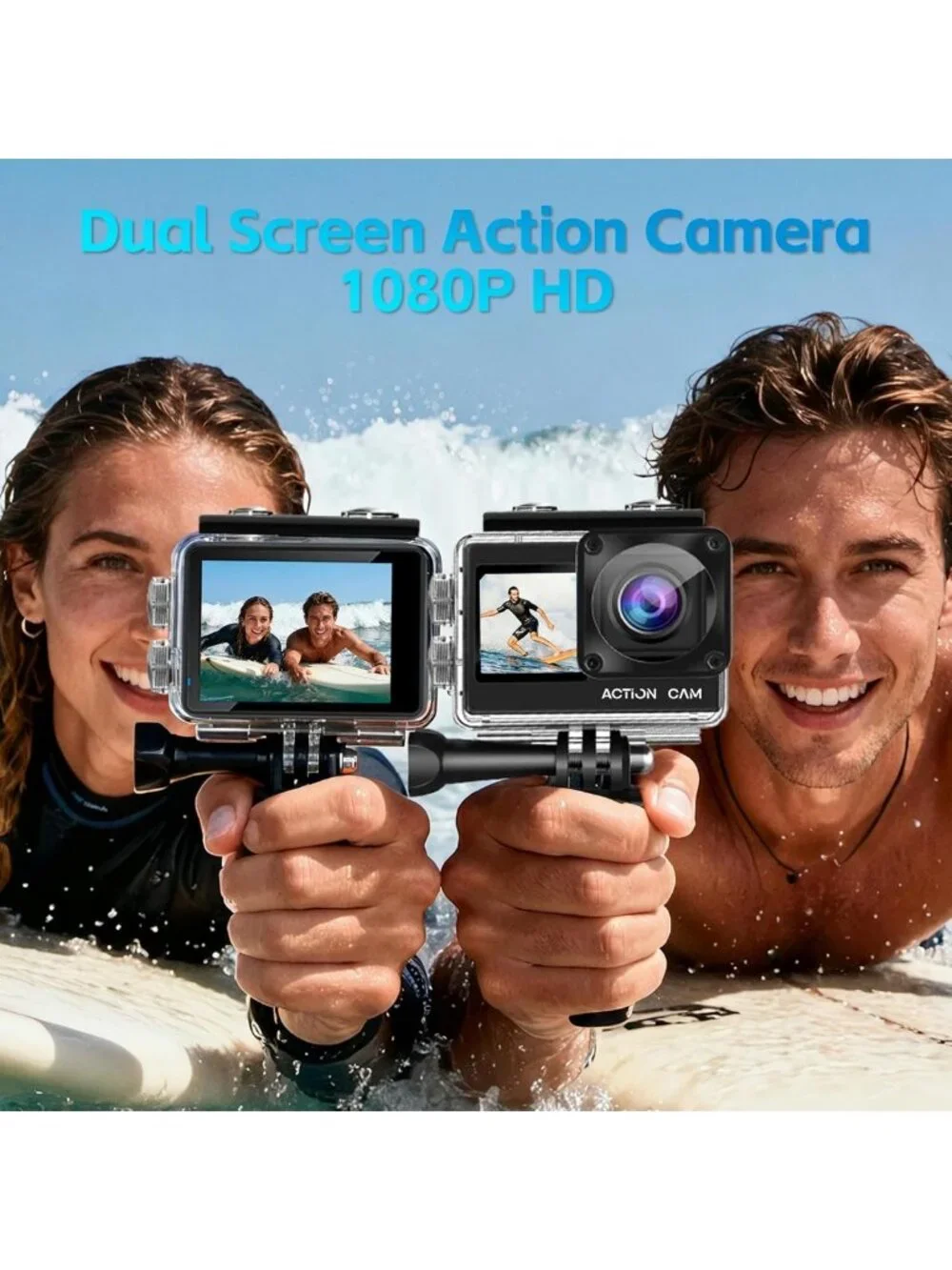 Waterproof Dual Screen Action Camera 1080P 16MP - Perfect for Adventure & Travel